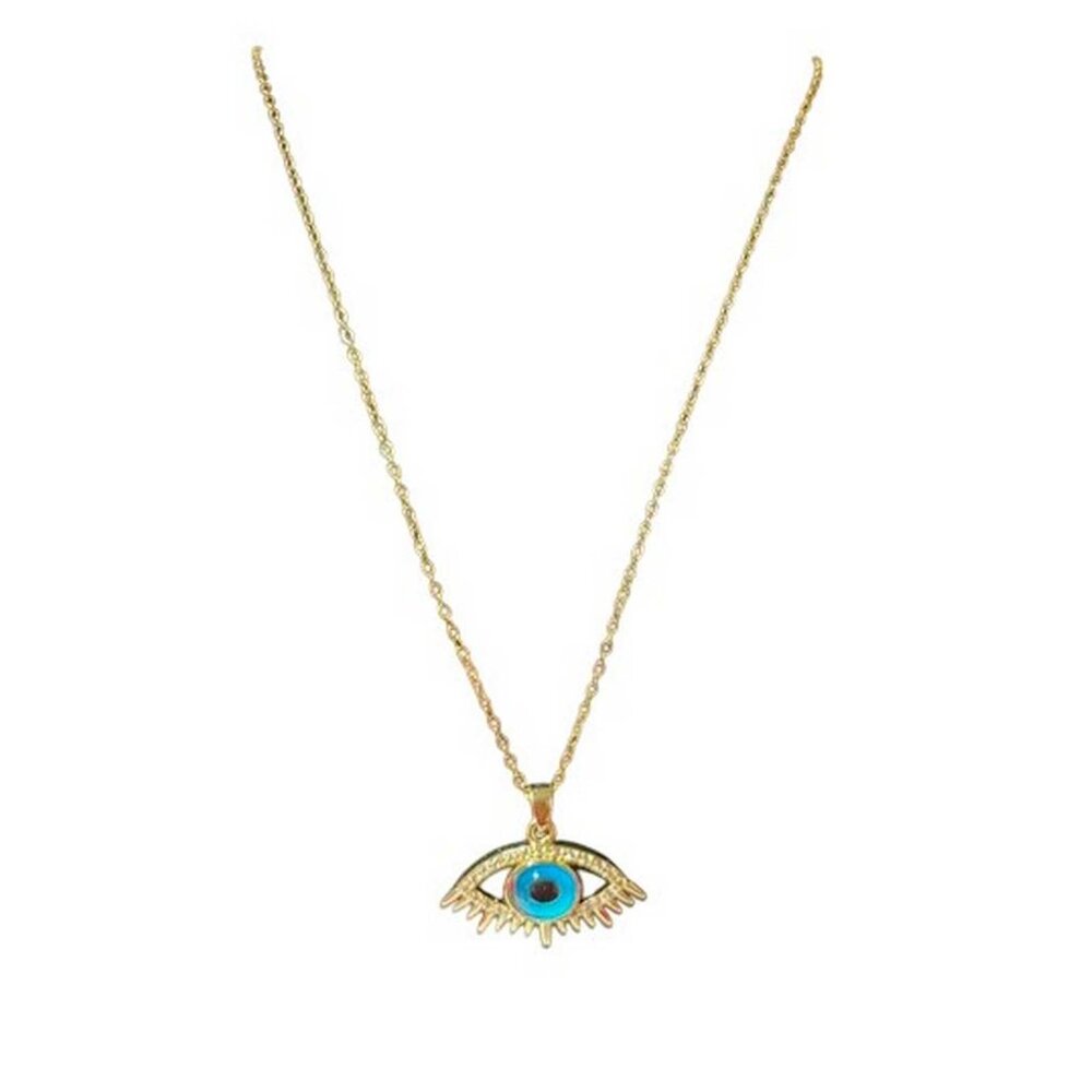 18K Gold Plated Stainless Steel "Evil Eye" Necklace